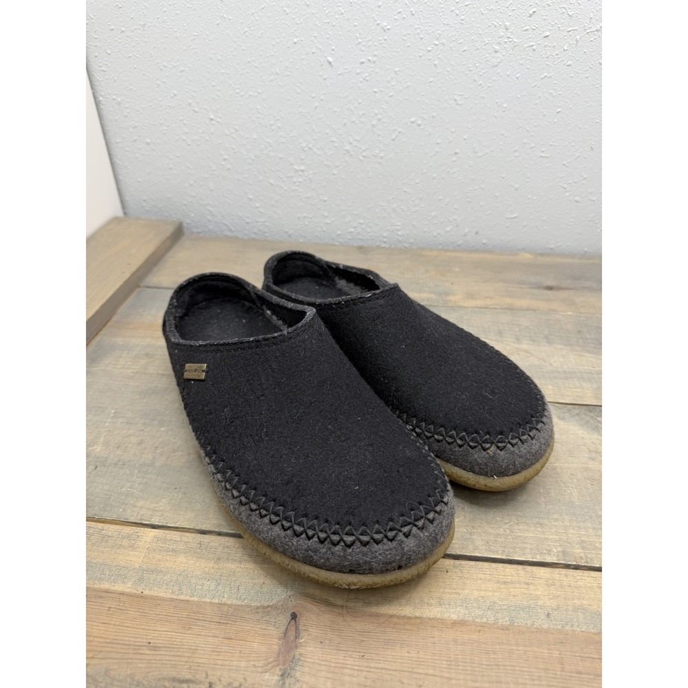 Haflinger FLETCHER Slippers Women's Haflinger Sz 43 US 12 Black Wool Clog